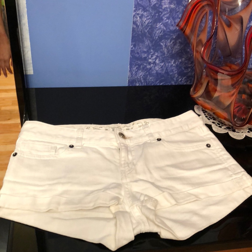 Plain white short shorts. brand : express